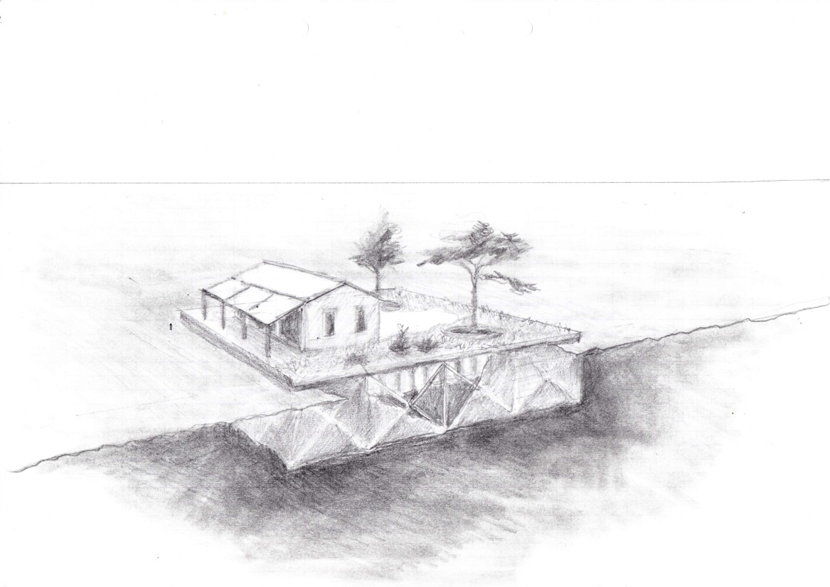 croquis bungalow ville flottante monté océans